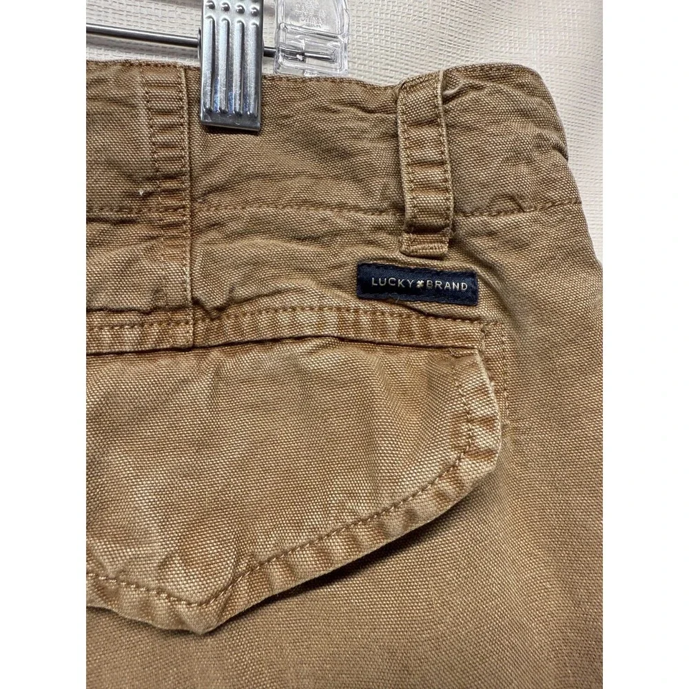 Lucky Brand‎ Cargo Shorts Mens 38 Tan Brown Flap Pocket Utility Drawstring